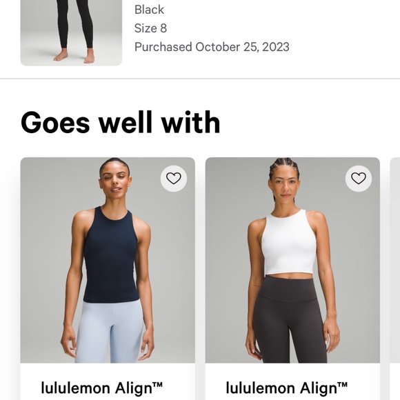 Lululemon Align Leggings with pockets, black, 28, size 8 - Picture 3 of 3